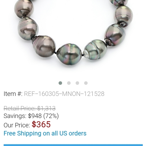 FINAL SALE 44" Tahitian Baroque pearl necklace. - Picture 8 of 8